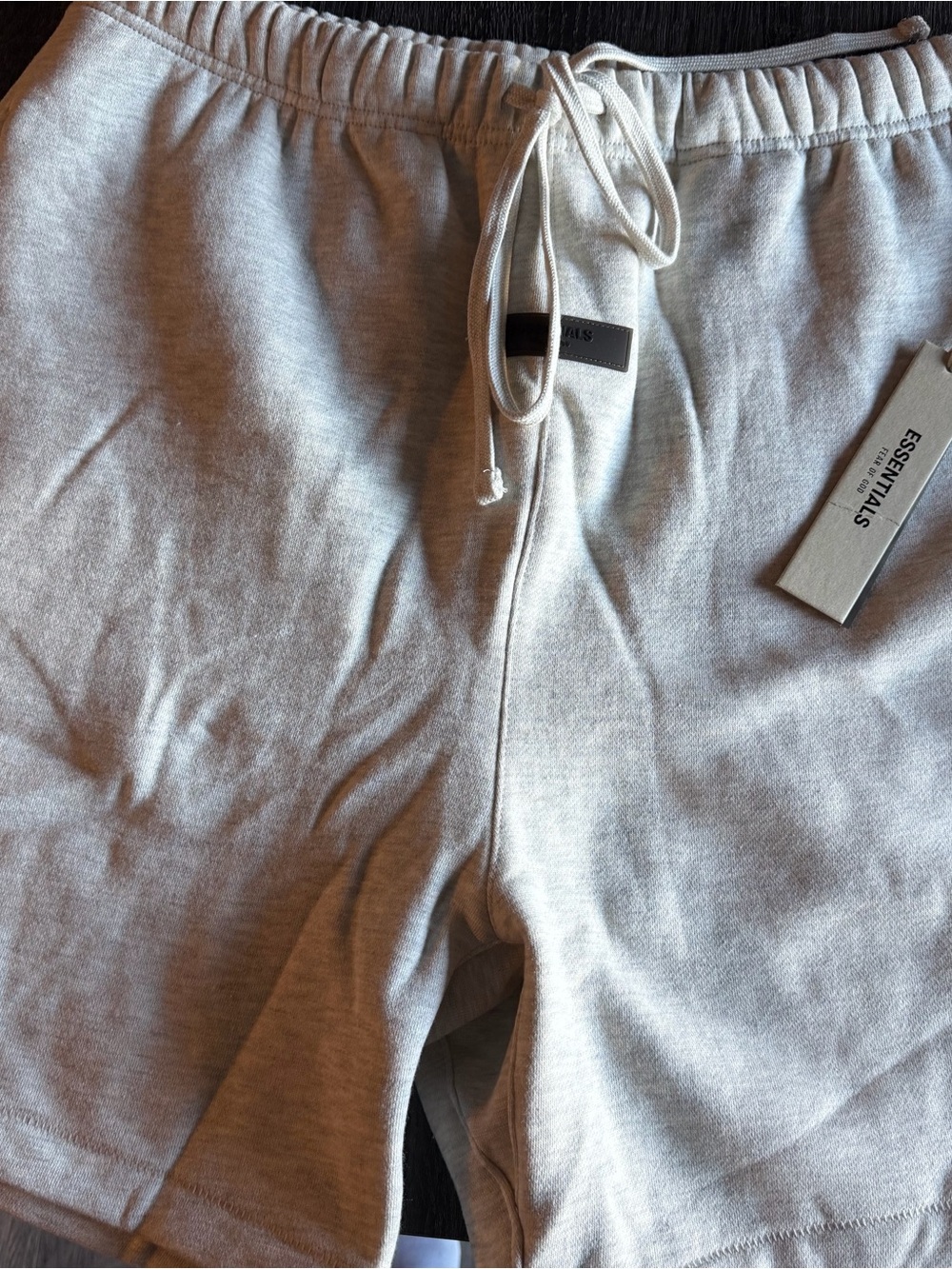 ESSENTIALS light oatmeal shorts size L